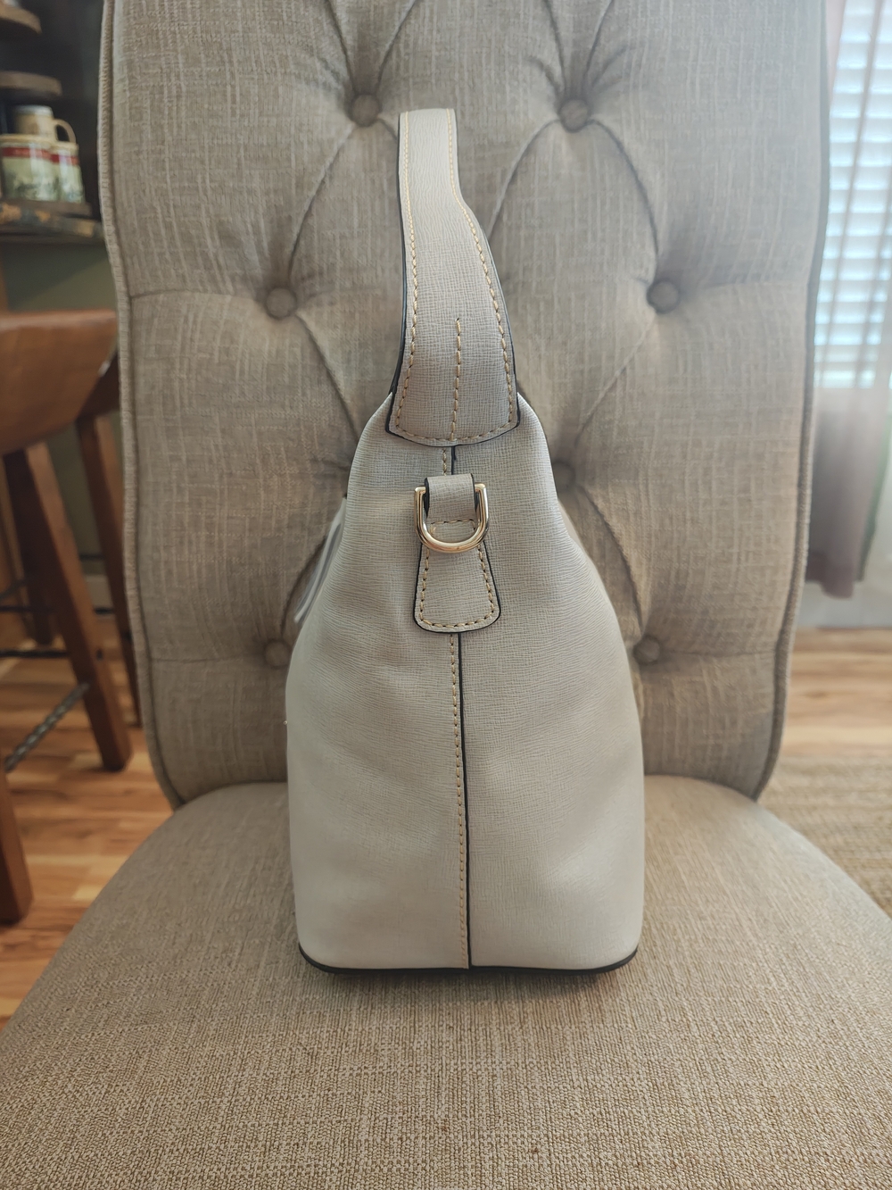 Dooney & Bourke Saffiano Leather Paige Crossbody Bag In Ecru - Picture 4 of 9